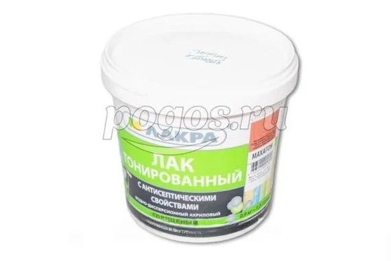 Лак ВД тонированный 0,9кг махагон  ЛАКРА