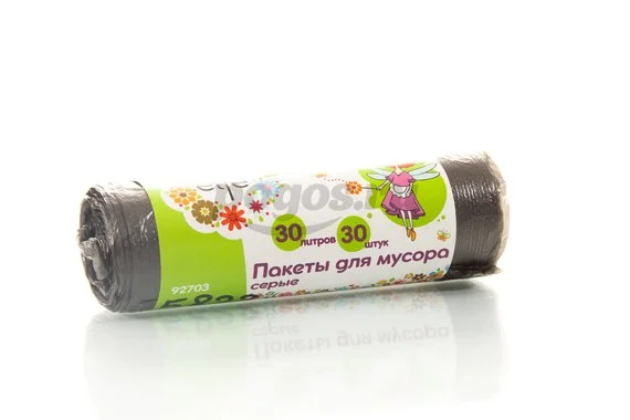 Пакеты для мусора  30л 30шт, серые