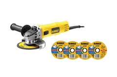 Угловая шлифмашина DEWALT DWE4151D4 +4 отрезных круга в подарок 