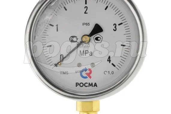 Манометр ТМ-520Р.00 (0...4 МРа) G1/2 кл. точ. 1,0, заполнение глицерин  РОСМА