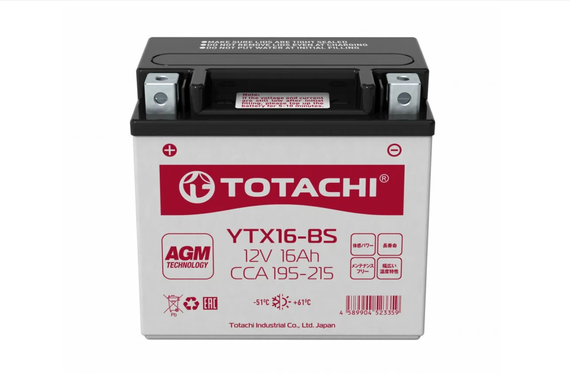 Аккумулятор CMF 16 а/ч YTX16-BS (сухозарядный)  TOTACHI