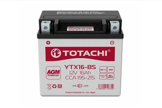 Аккумулятор CMF 16 а/ч YTX16-BS (сухозарядный)  TOTACHI