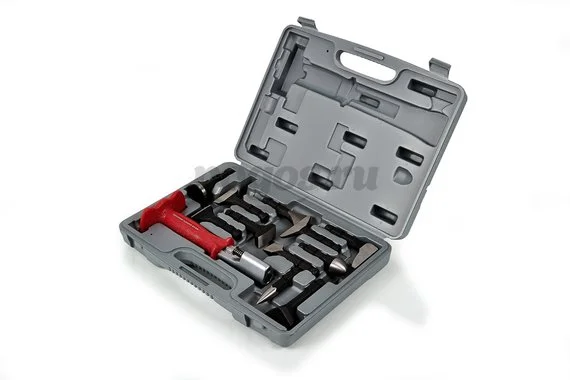 Набор рихтовочный, молоток цельнометаллический + сменные бойки 9шт  MATRIX 