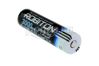 Аккумулятор 18650 3000mAh 3,6V с защитой, Robiton