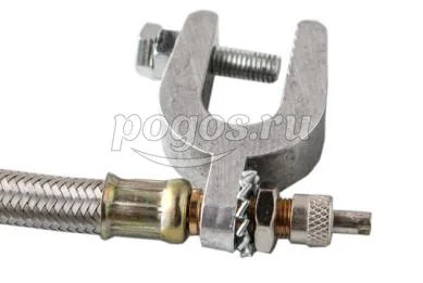 Удлинитель вентиля (шланг подкачки внутреннего колеса) 25см резина в оплетке  ТОП АВТО