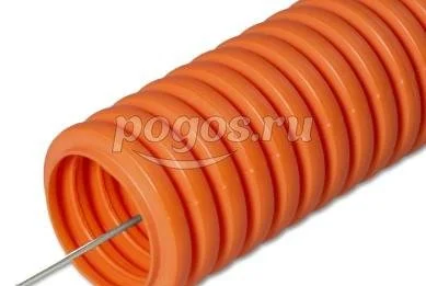 Гофра ПНД ОРАНЖЕВАЯ d50мм с зондом (20 м) легкая  TDM