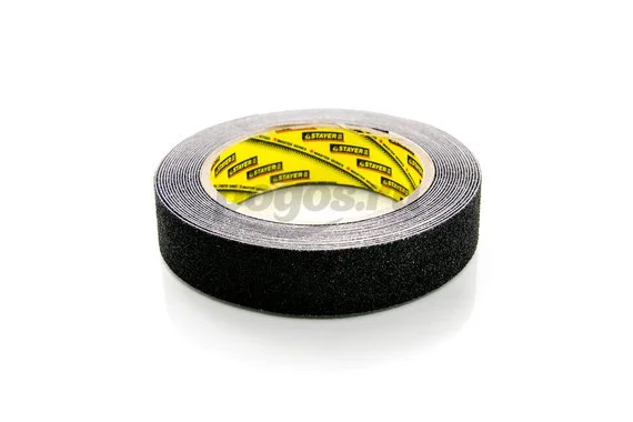 Лента клейкая 25мм15м противоскользящая черный  RICO
