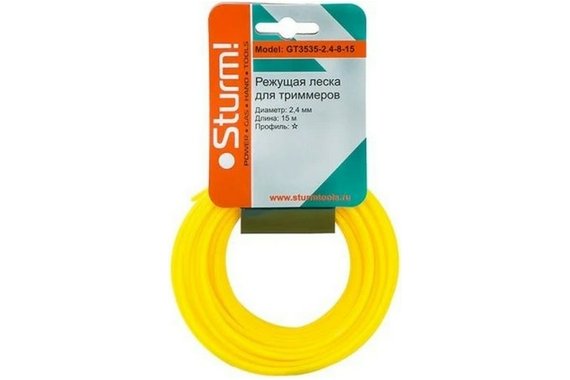 Леска для триммера 2,4ммх 15м звезда  STURM