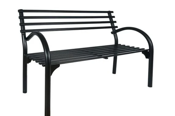 Скамейка со спинкой Беседа 3 черный 1280*600*890