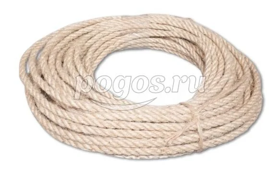 Канат джутовый ф 8мм  25 метров разрывная нагрузка 255кгс  