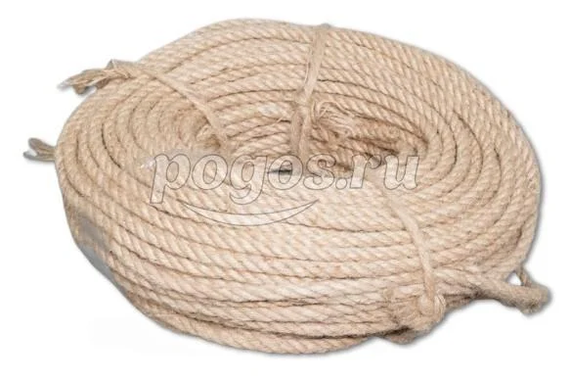 Канат джутовый ф10мм 100 метров разрывная нагрузка 442кгс  