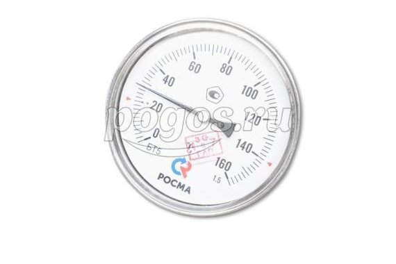 Термометр биметаллический БТ-51.211; L=46 (0...+160) G1/2", кл.точн.1,5  РОСМА