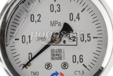 Манометр ТМ-320Р.00 (0...0.6 MPa) G 1/4 кл. точн.-1,5  (с глицерином)  РОСМА
