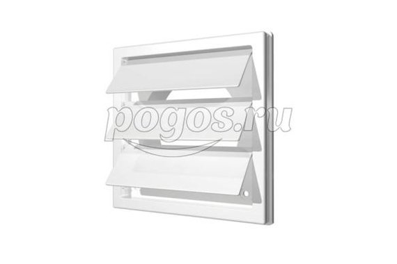 Решетка приточно-вытяжная с гравитационными жалюзи 190х190 с фланцем D150/160 бел.  ЭРА