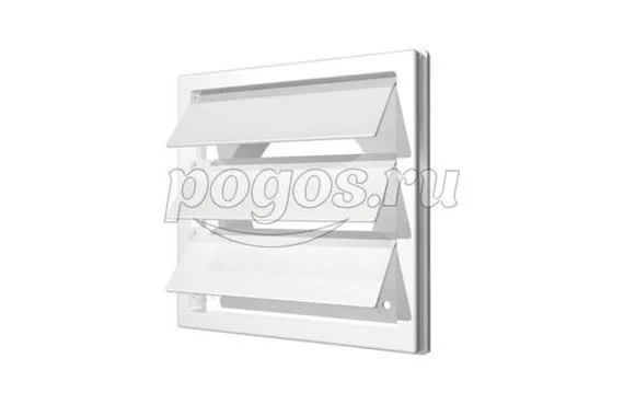 Решетка приточно-вытяжная с гравитационными жалюзи 190х190 с фланцем D150/160 бел.  ЭРА
