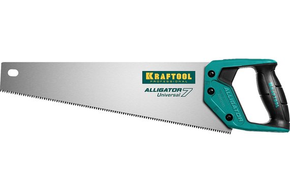 Ножовка KRAFTOOL Alligator 7 универсальная, 400 мм, 7 TPI, 3D зуб, 15004-40_z01