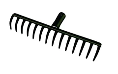 Грабли рельсовая сталь 16 зубов  без черенка БРОНЯ  