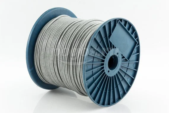 Трос 3/4мм оцинкованный в ПВХ оплетке 108кгс DIN 3055 (бухта 200м)