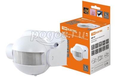 Датчик движения настенный ДДС-02 1100Вт, 5-480с, 12м, 5+Лк, 180гр IP44  TDM