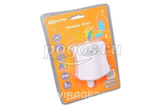 Ночник "Уют" 0,5 Вт, RGB, дат. движ., 3хААА  TDM
