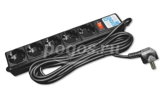 Фильтр сетевой 5 гнезд 1,9м черный  Power Cube