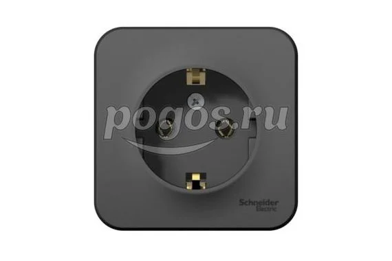 Розетка о/у c/з 2Р+Е 16А без шторок Blanca антрацит  Schneider Electric