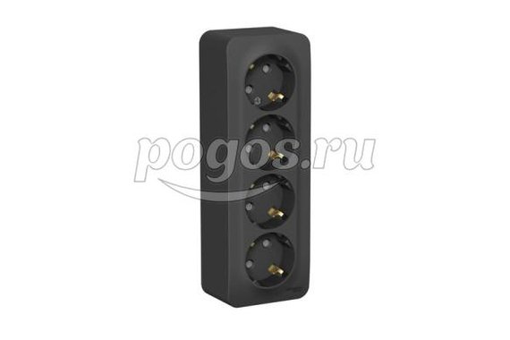Розетка о/у c/з 4*2Р+Е со шторками 16А Blanca антрацит  Schneider Electric