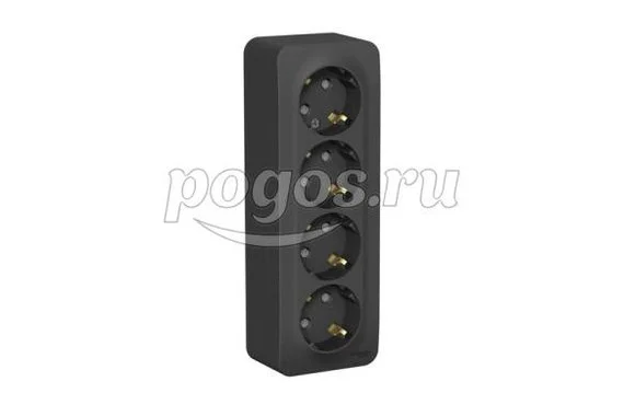 Розетка о/у c/з 4*2Р+Е со шторками 16А Blanca антрацит  Schneider Electric