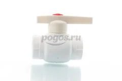 Кран шаровой PP-R d-25мм белый MEERPLAST