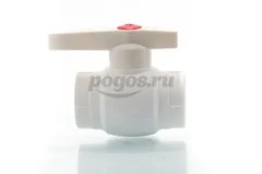 Кран шаровой PP-R d-32мм белый  MEERPLAST 