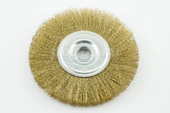 Щетка шлифовальная MATRIX для УШМ 175х22мм плоская латун. витая проволока