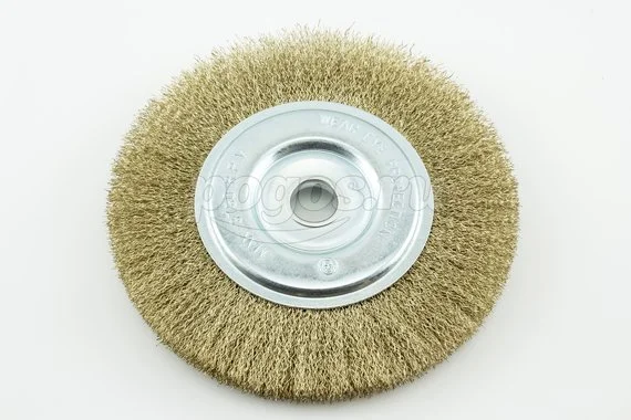 Щетка шлифовальная MATRIX для УШМ 200х22мм плоская латун. витая проволока