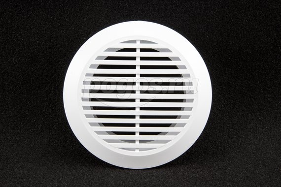 Решетка вентиляционная круглая d-145мм с фланцем d-100мм разъемная пластик белый  ЭРА