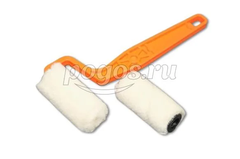 Валик мини  50мм велюр +запаска пластиковая ручка  DECOR