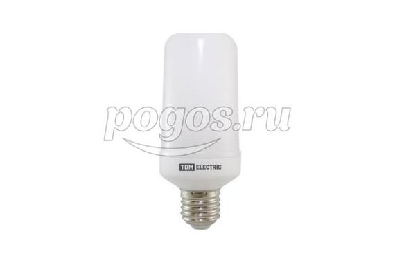 Лампа светодиодная "Эффект пламени" Т65-5 Вт-230 В-1500 К-E27 (65х138)  TDM