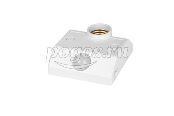 Датчик движения настенный с патроном ДДСПт-01 60Вт, 10-300с, 6м, 3+Лк, 120(сбоку)+360(сверху)гр  TDM