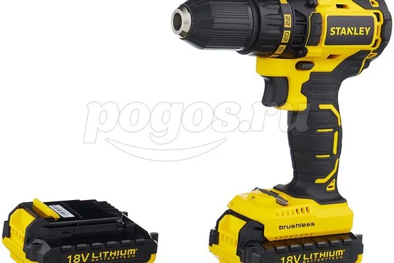 Шуруповерт акк 18В 2*2Ач Li-Ion 1700об/мин 55Нм бесщеточный ЗУ кейс  STANLEY