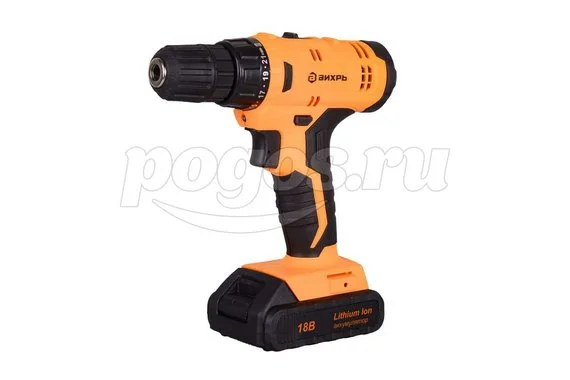 Шуруповерт аккумуляторный 18В 2*1,5Ач Li-lon 28Нм кейс ДА-18Л-2К  ВИХРЬ