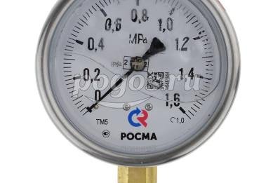 Манометр ТМ-520Р.00 (0...1,6 МРа) М20*1,5 кл. точн.-1.0 (с глицерином)  РОСМА