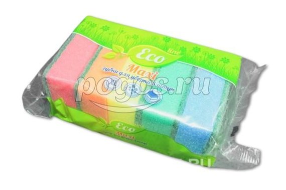 Губка для посуды,  5шт в упаковке, макси  ECOLine