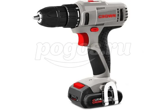 Шуруповерт аккумуляторный 12В 2*1.5Ач Li-Ion 1400об/мин 17Нм ЗУ кейс  CROWN