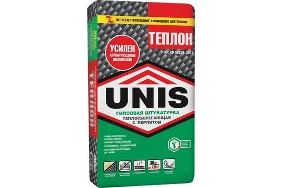 Штукатурка гипсовая армированный  UNIS ТЕПЛОН 30 кг 4607005183347