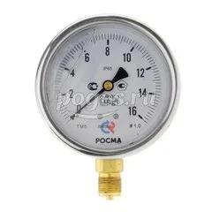 Манометр ТМ-520Р.00 (0...16 МРа) М20*1,5 кл. точн.-1,0 (с глицерином)  РОСМА