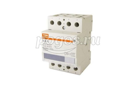 Контактор модульный с ручным управлением КМ63/4-63 4НО 230В АС  TDM