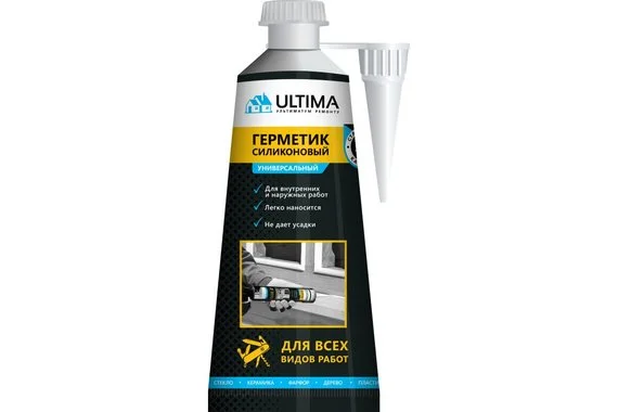 Герметик силиконовый универсальный бесцветный Ultima ТЮБИК 80 мл