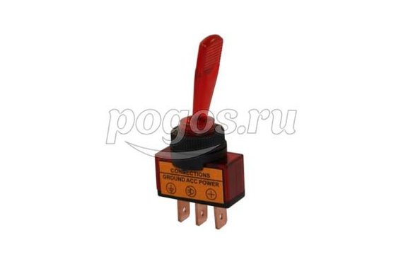 Тумблер 24V 20A (3c) ON-OFF однополюсный с красной LED подсветкой   REXANT