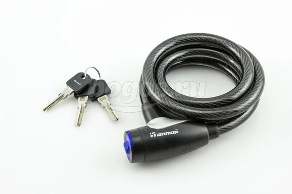 Замок велосипедный с тросом 12мм 1500мм АЛЛЮР