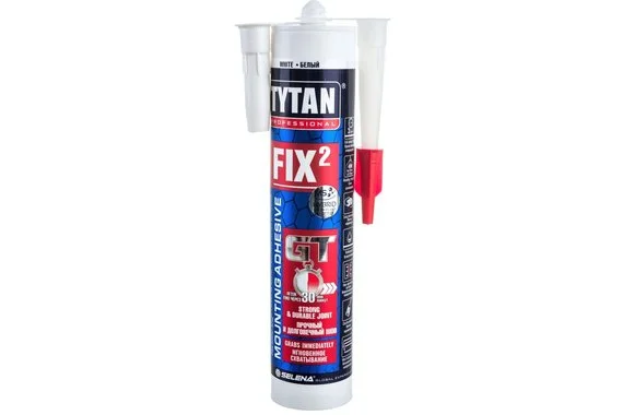 Клей монтажный TYTAN PROFESSIONAL Fix2 GT гибридный с мгновенным начальным схватыванием, 290 мл 7389