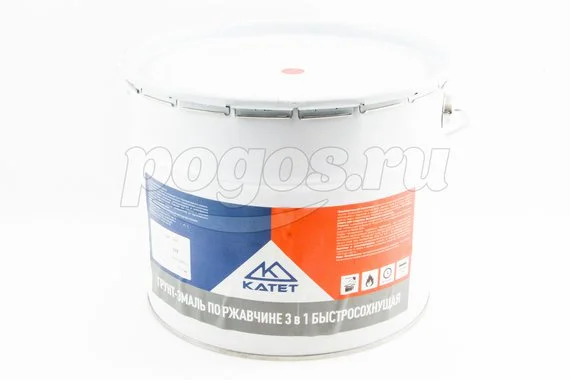 Грунт-эмаль по ржавчине 3 в1 черный 10кг RAL9005 быстросохнущая PROFORM COMPLEX  КАТЕТ