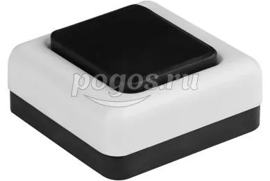 Кнопка для звонка белая с черной клавишей